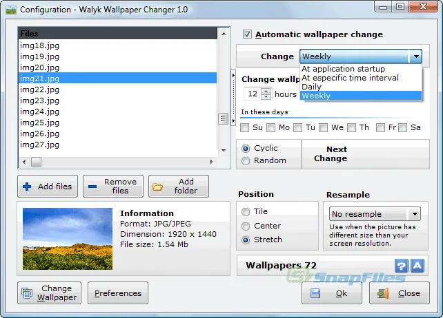 Walyk Wallpaper Changer स्क्रीनशॉट 1