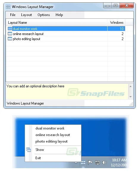 Windows Layout Manager (WiLMa) स्क्रीनशॉट 1