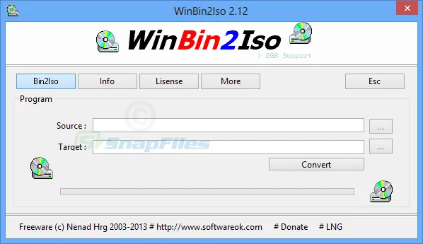 WinBin2Iso स्क्रीनशॉट 1