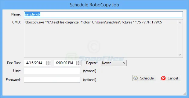 WinRoboCopy स्क्रीनशॉट 2