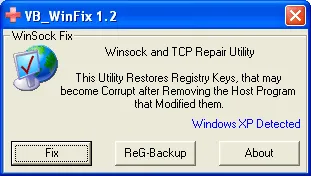 WinSock XP Fix स्क्रीनशॉट 1