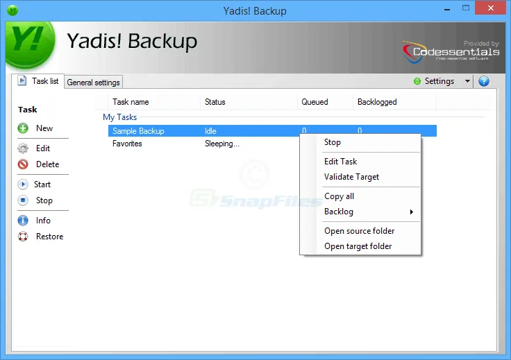 Yadis! Backup स्क्रीनशॉट 1